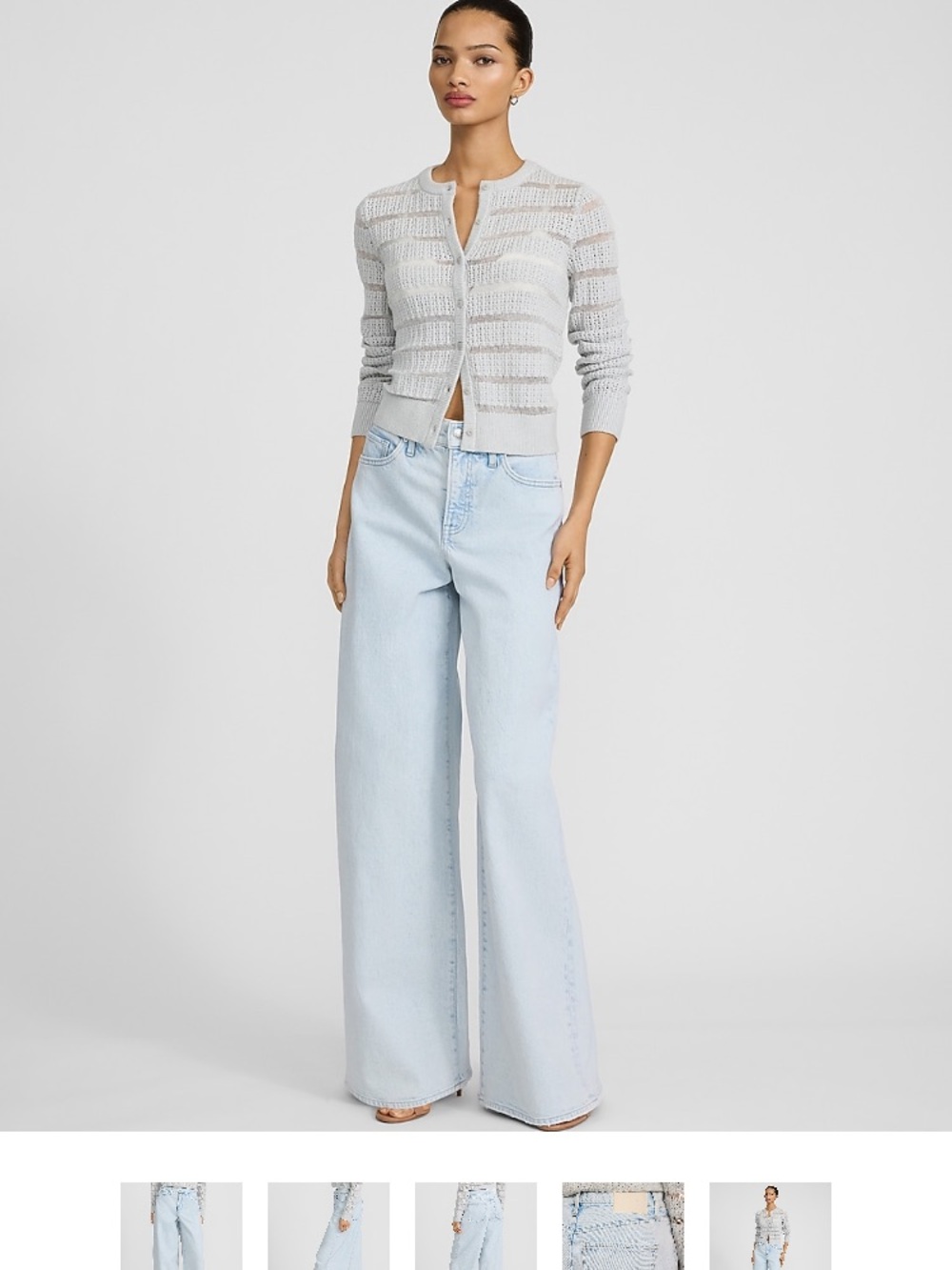 Express Light Blue Wide-Leg Jeans high rise stretch